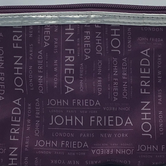 NWOT John Frieda Merlot & Silver Make Up Bag - Picture 2 of 9